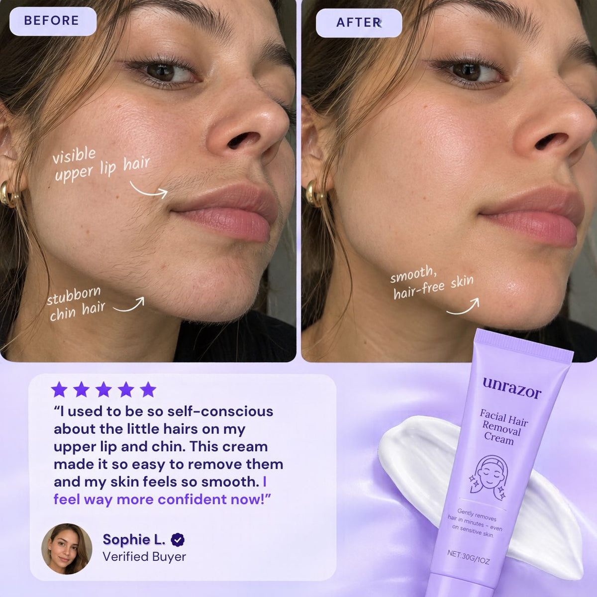UNRAZOR Facial hair removal cream